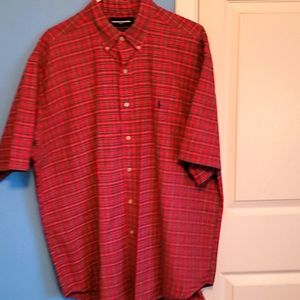 Ralph Lauren Plaid Short Sleeve Button Down Shirt XL